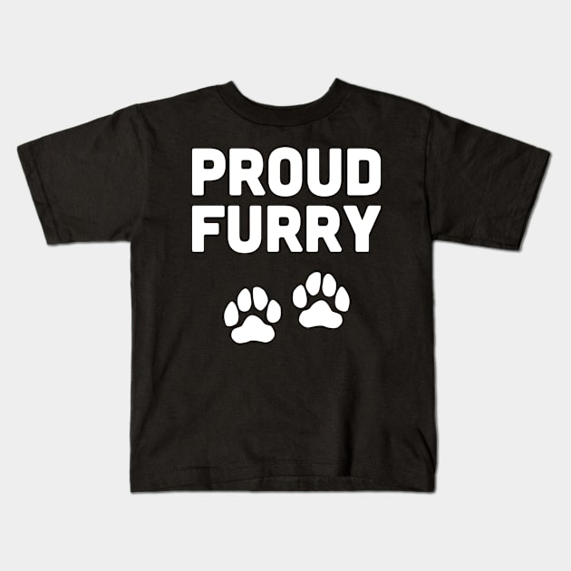 Proud Furry And Paw Prints Kids T-Shirt by MeatMan